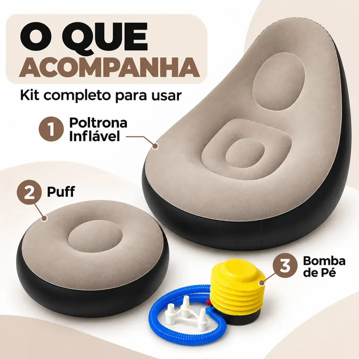 Poltrona Sofá Inflável com puff - foto 7